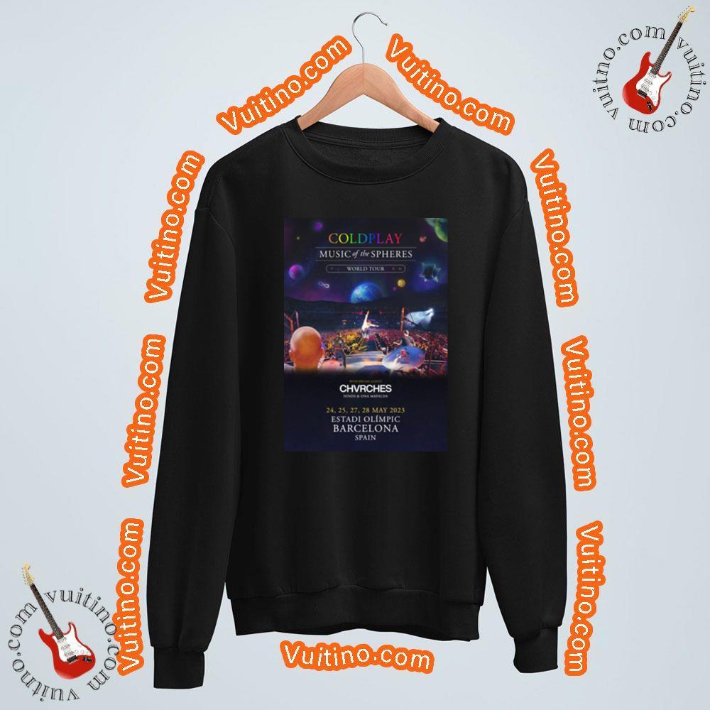 Coldplay Music Of Spheres 2023estadi Olmpic Llus Companys Barcelona Spain Shirt